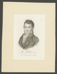 Portret van Hendrik Tollens Cz., staalgravure door P. Velijn