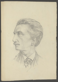 Portret van Multatuli, getekend naar Allebé