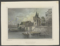 Amsterdam: Schreyershoektoren, staalgravure door J. Poppel naar L. Rohbock