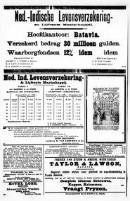 Advertentie in Bataviaasch nieuwsblad