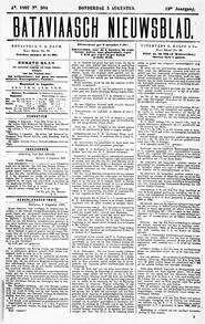 INGEZONDEN. DIEFSTAL VAN EEN RIJWIEL. Batavia, 4 Augustus 1897. WelEd. Heeren. in Bataviaasch nieuwsblad