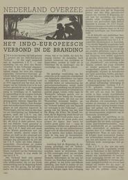 NEDERLAND OVERZEE HET INDO-EUROPEESCH VERBOND IN DE BRANDING in De Waag : algemeen cultureel, politiek en economisch weekblad voor Nederland