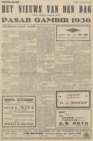 HET NIEUWS VAN DEN DAG VOOR NEDERLANDSCH-INDIË PASAR GAMBIR 1936. WIELERBAAN PASAR GAMBIR. in Het nieuws van den dag voor Nederlandsch-Indië
