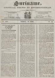 Paramaribo, 18 April 1878. in Suriname : koloniaal nieuws- en advertentieblad