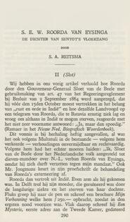 S. E. W. ROORDA VAN EYSINGA DE DICHTER VAN SENTOT'S VLOEKZANG  DOOR  S. A. REITSMA in Haagsch maandblad / onder leiding van C. Easton en S.F. van Oss