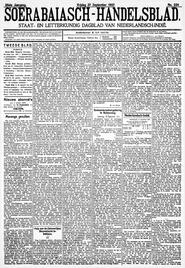 Nederlandsch-Indië. SOERABAJA, 27 September 1907. Sluiting der Mails te Soerabaja. in Soerabaijasch handelsblad
