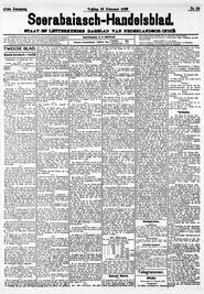 Nederlandsch-Indië SOERABAIA, 24 FEBRUARI 1899. Sluiting der Mails te Soebabta. in Soerabaijasch handelsblad