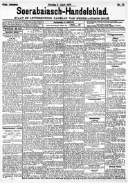 Nederlandsch – Indië SOERABAIA, 4 APRIL 1899. Sluiting der Mails te Soerabaia. in Soerabaijasch handelsblad