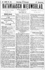 NEDERLANDSCH INDIË. BATAVIA, 9 Februari 1889. in Bataviaasch nieuwsblad