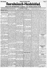 Nederlandsch-Indië SOERABAIA, 22 FEBRUARI 1898. Sluiting der Mails te Soerabaia. in Soerabaijasch handelsblad