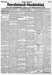 Nederlandsch-Indië SOERABAIA, 11 MAART 1898. Sluiting der Mails te Soerabaia. ’8 Namiddags te 6 u. 24 m. in Soerabaijasch handelsblad