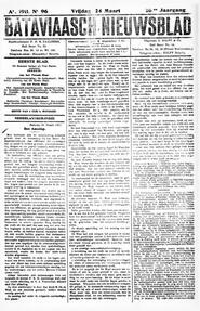 NEDERLANDSCH=INDIE. Batavia, 24 Maart 1911. Een Aanslag. in Bataviaasch nieuwsblad