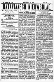 NEDERLANDSCH INDIË. Batavia, 27 Mei 1903. in Bataviaasch nieuwsblad