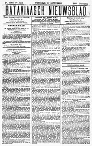 NEDERLANDSCH INDIË. Batavia, 27 September 1905. in Bataviaasch nieuwsblad