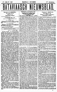 NEDERLANDSCH INDIË. Batavia, 1 October 1900. in Bataviaasch nieuwsblad