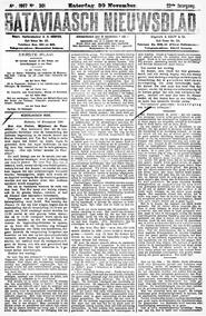 NEDERLANDSCH INDIË. Batavia, 30 November 1907. in Bataviaasch nieuwsblad