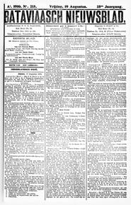 NEDERLANDSCH INDIË. Batavia, 19 Augustus 1910. in Bataviaasch nieuwsblad