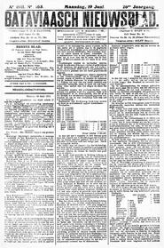 EDITIE VAN 4 UUR MIDDAGS. NEDERLANDSCH-INDIE. Batavia, 19 Juni 1911. in Bataviaasch nieuwsblad