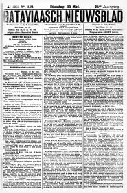 EDITIE VAN 4 UUR ’s MIDDAGS. NEDERLANDSCH-INDIË. Batavia, 30 Mel 1911. in Bataviaasch nieuwsblad