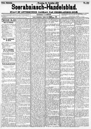 Nederlandsch-Indië SOERABAIA, 22 NOVEMBER 1899. Sluiting der Mails te Soerabaia. in Soerabaijasch handelsblad