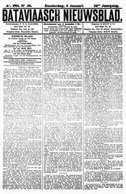 EDITIE VAN 4 UUR 's MIDDAGS. NEDERLANDSCH INDIË. Batavia, 5 Januari 1911. in Bataviaasch nieuwsblad