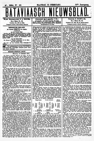 NEDERLANDSCH INDIË. Batavia, 15 Februari 1904. in Bataviaasch nieuwsblad