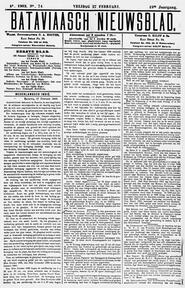 NEDERLANDSCH INDIË. Batavia, 27 Februari 1903. in Bataviaasch nieuwsblad