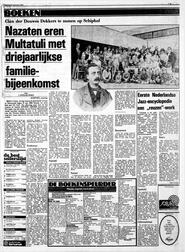 BOEKEN Clan der Douwes Dekkers te zamen op Schiphol Nazaten eren Multatuli met driejaarlijkse familiebijaarlijkse door I. SITNIAKOWSKY in De Telegraaf