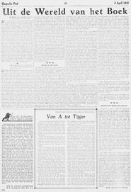BOEKEN VAN KENNIS EN INZICHT in Haagsche post : een Hollands weekblad / onder leiding van S.F. van Oss