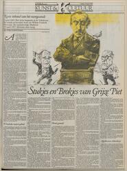 Korte inhoud van het voorgaande Stukjes en Brokjies van Grijze Piet in De Volkskrant