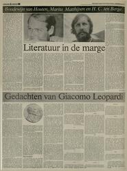Gedachten van Giacomo Leopardi in Leeuwarder courant : hoofdblad van Friesland