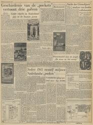 Sedert 1945 twaalf miljoen Nederlandse „pockets” Gemiddelde oplage per titel meer dan 20.000 in Het Parool