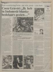 Vrijuit 3 limburgs dagblad Een verstekeling lucht – na vele jaren – zijn hart Coen Gravéé: „Ik heb in Indonesië blanke bedelaars gezien...” in Limburgsch dagblad