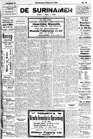 Paramaribo, 8 Febr. 1933. DE DROEVE OOGST. Dooden en Gewonden. in De Surinamer : nieuws- en advertentieblad