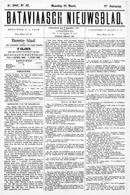 Nederlandsch Indië. Batavia, 28 Maart 1887. in Bataviaasch nieuwsblad