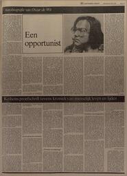 Autobiografie van Oscar de Wit Een opportunist in Leeuwarder courant : hoofdblad van Friesland