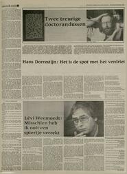Twee treurige doctorandussen Hans Dorrestijn: Het is de spot met het verdriet in Leeuwarder courant : hoofdblad van Friesland