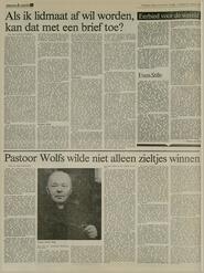Pastoor Wolfs wilde niet alleen zieltjes winnen in Leeuwarder courant : hoofdblad van Friesland