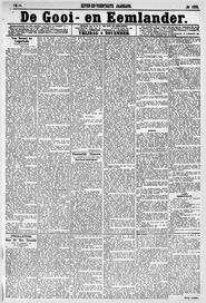 Plaatselijk Nieuws. HILVERSUM, 8 November 1918. Distributie-maatregelen. in De Gooi- en Eemlander : nieuws- en advertentieblad