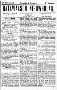 NEDERLANDSCH INDIË. BATAVIA, 1 Februari 1894. in Bataviaasch nieuwsblad