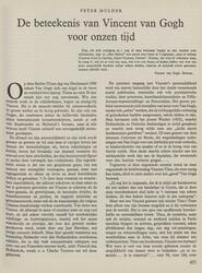 PETER MULDER De beteekenis van Vincent van Gogh  voor onzen tijd in De schouw : orgaan van de Nederlandsche Kultuurkamer, gewijd aan het kultureele leven in Nederland / hoofdred.: T. Goedewaagen; eindred.: Henri Bruning