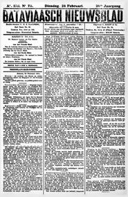 EDITIE VAN 4 UUR 's MIDDAGS. NEDERLANDSCH-INDIE. Batavia, 28 Februari 1911. in Bataviaasch nieuwsblad