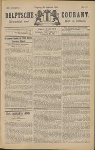 Dit nummer bestaat uit TWEE Bladen. Eerste Blad. Binnenlandsche Berichten. DELFT, 21 Januari 1910. in Delftsche courant