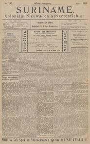 VAN STAD EN LAND Paramaribo, 27 April 1911. K illinger's verblijf aan boord. in Suriname : koloniaal nieuws- en advertentieblad