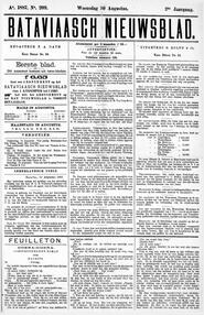 NEDERLANDSCH INDIË. BATAVIA, 10 Augustus 1887. in Bataviaasch nieuwsblad