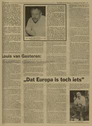 Louis van Gasteren: „Dat Europa is toch iets” in Nieuwsblad van het Noorden