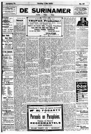 PARAMARIBO, 7 Mei 1933. Statenoverizcht. Begrooting 1934 Tweede zitting. in De Surinamer : nieuws- en advertentieblad