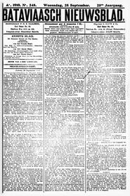 NEDERLANDSCH INDIË. Batavia, 28 September 1910. in Bataviaasch nieuwsblad