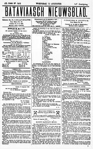 NEDERLANDSCH INDIË. Batavia, 15 Augustus 1900. in Bataviaasch nieuwsblad