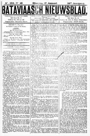 NEDERLANDSCH INDIE. Batavia, 17 Januari 1911. in Bataviaasch nieuwsblad